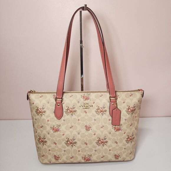 NWT Coach CBF10 Gallery Tote Bag In Signature Canvas Floral Print Sand Multi - Picture 1 of 7